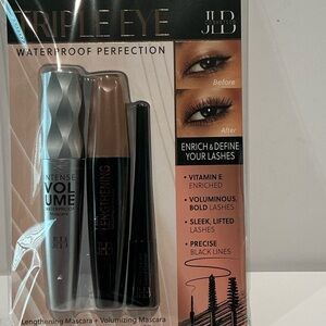 JLB Cosmetics Triple Eye Waterproof Perfection (3) PC Mascara and Eyeliner.